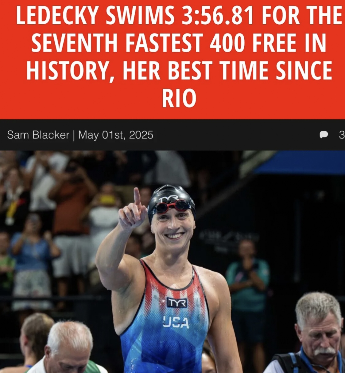 游泳比赛美国女将刷新世界纪录